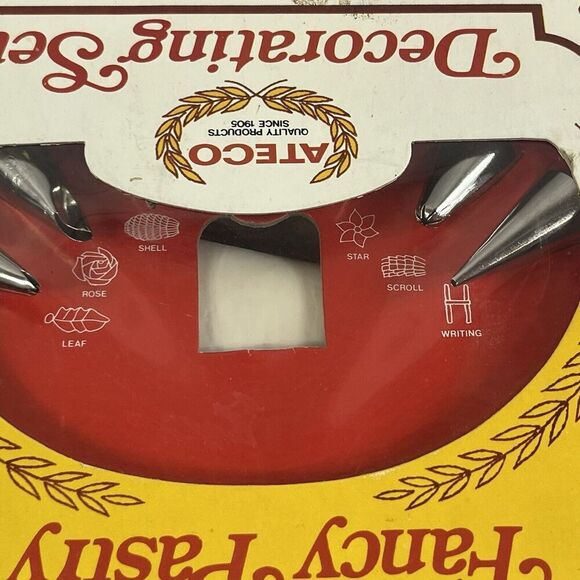 Ateco Fancy Pastry Cake Cookie Decorating Set 6 Icing Tips New in Box USA - Picture 6 of 8